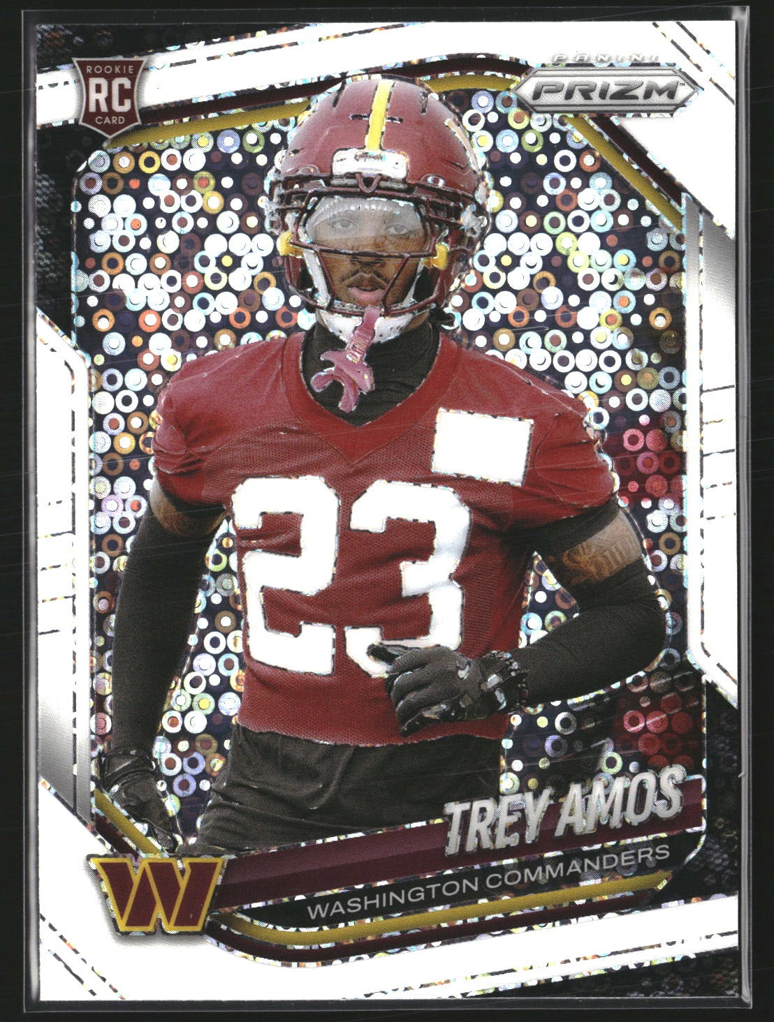 Trey Amos 2025 Panini Prizm 400 White Disco Washington Commanders