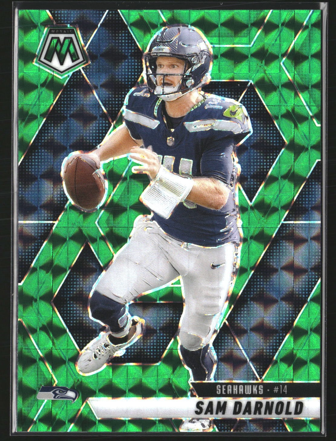 Sam Darnold 2025 Panini Mosaic 27 Mosaic Green Seattle Seahawks