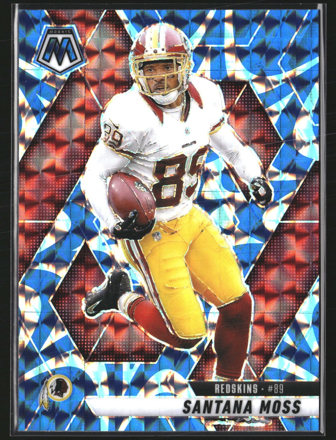 Santana Moss 2025 Panini Mosaic 210 Mosaic Reactive Blue Washington Redskins