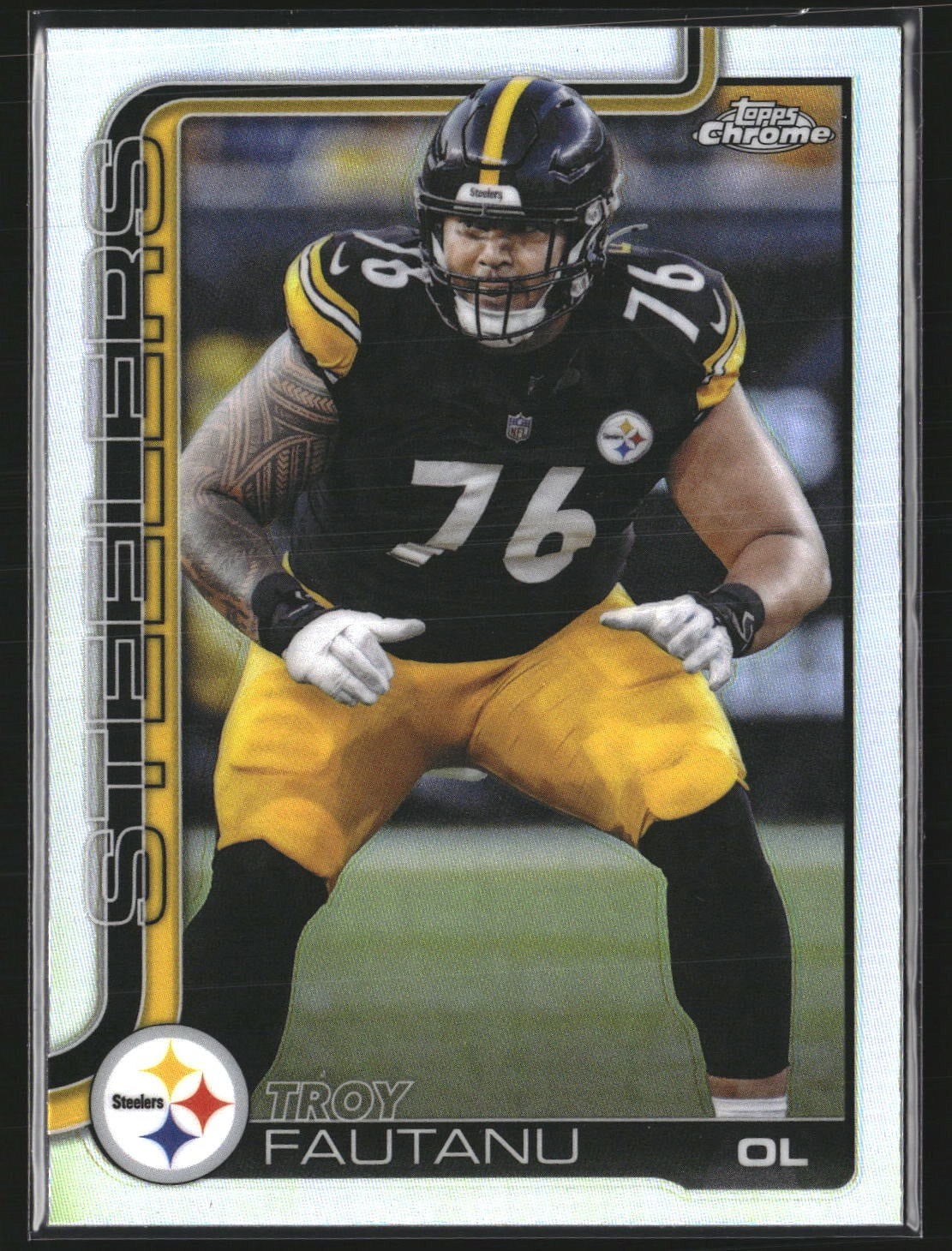 Troy Fautanu 2025 Topps Chrome 256 Refractor Pittsburgh Steelers