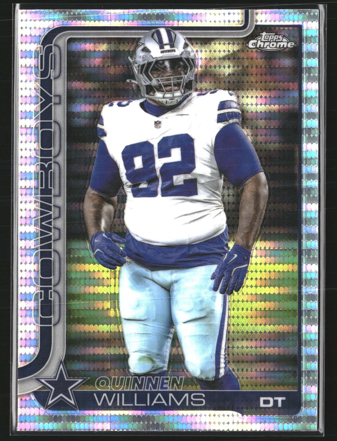 Quinnen Williams 2025 Topps Chrome 72 Pulsar Refractor Dallas Cowboys