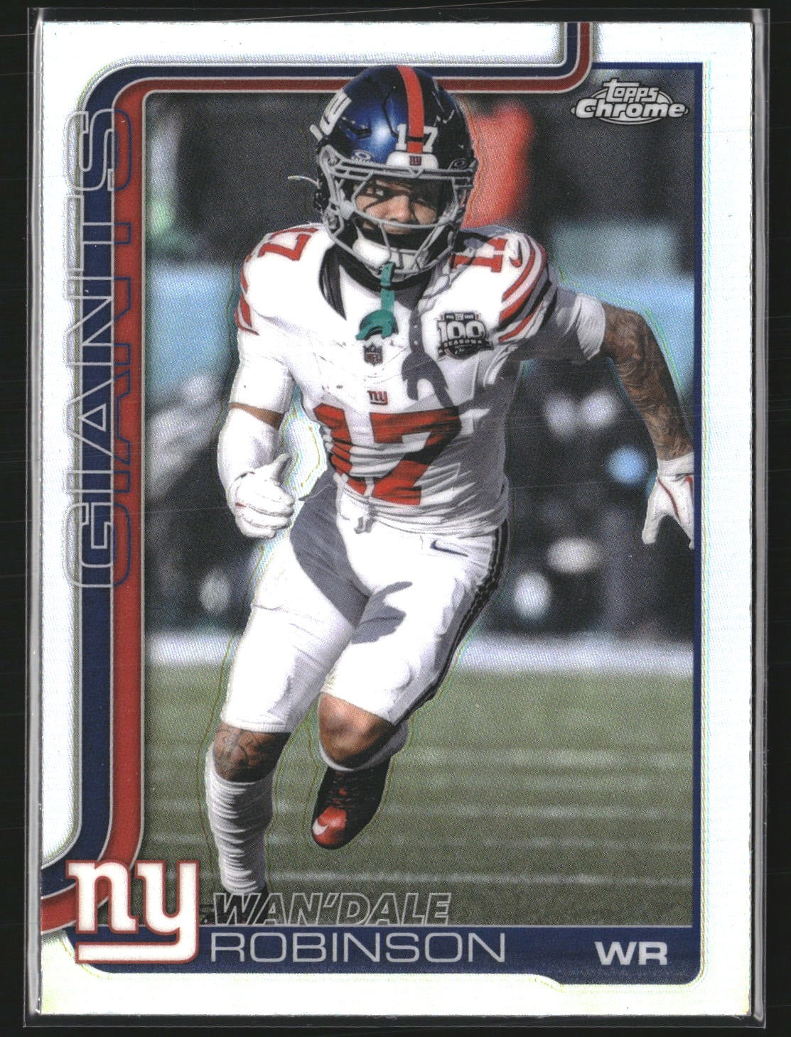 Wan'Dale Robinson 2025 Topps Chrome 227 Refractor New York Giants
