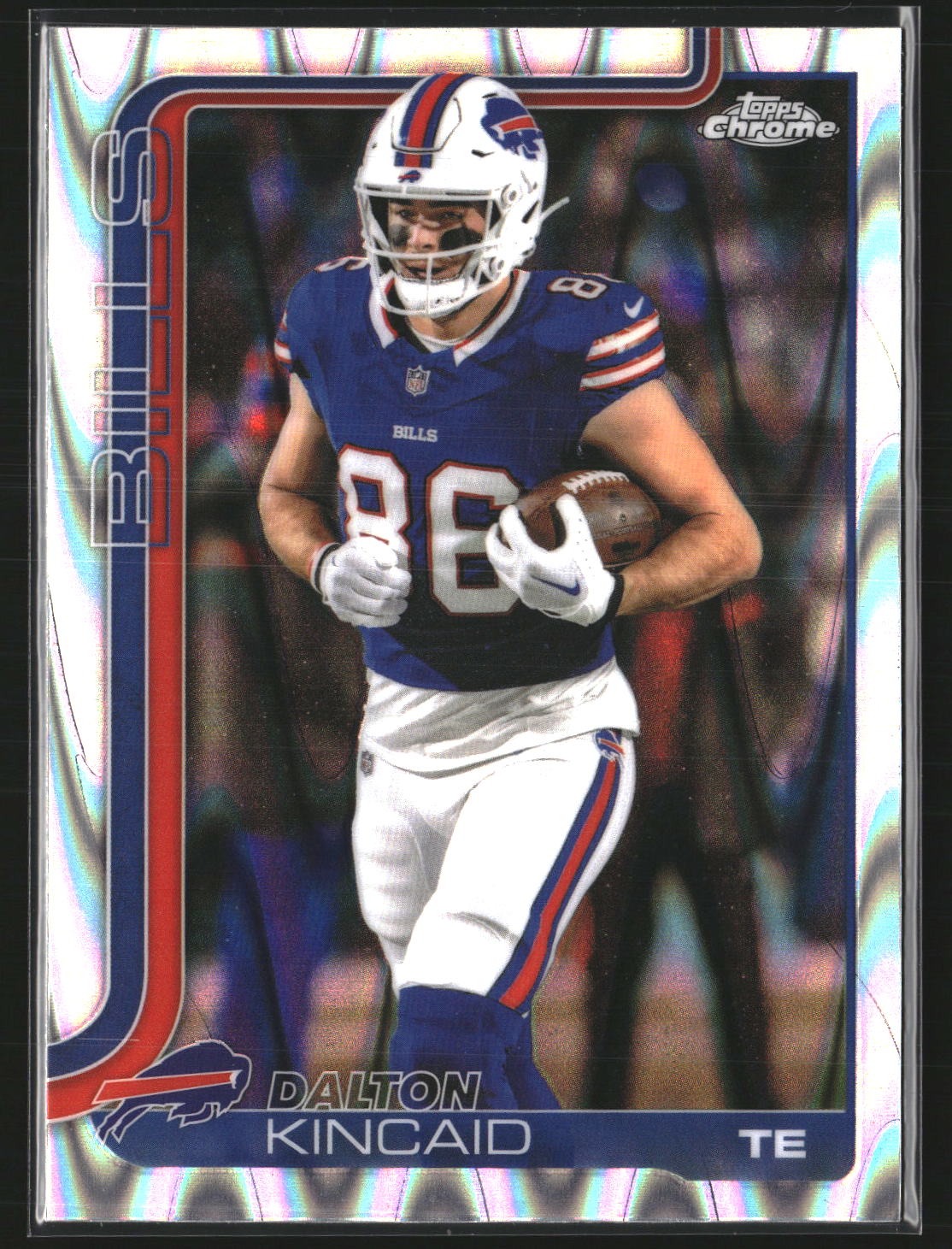 Dalton Kincaid 2025 Topps Chrome 37 Ray Wave Refractor Buffalo Bills