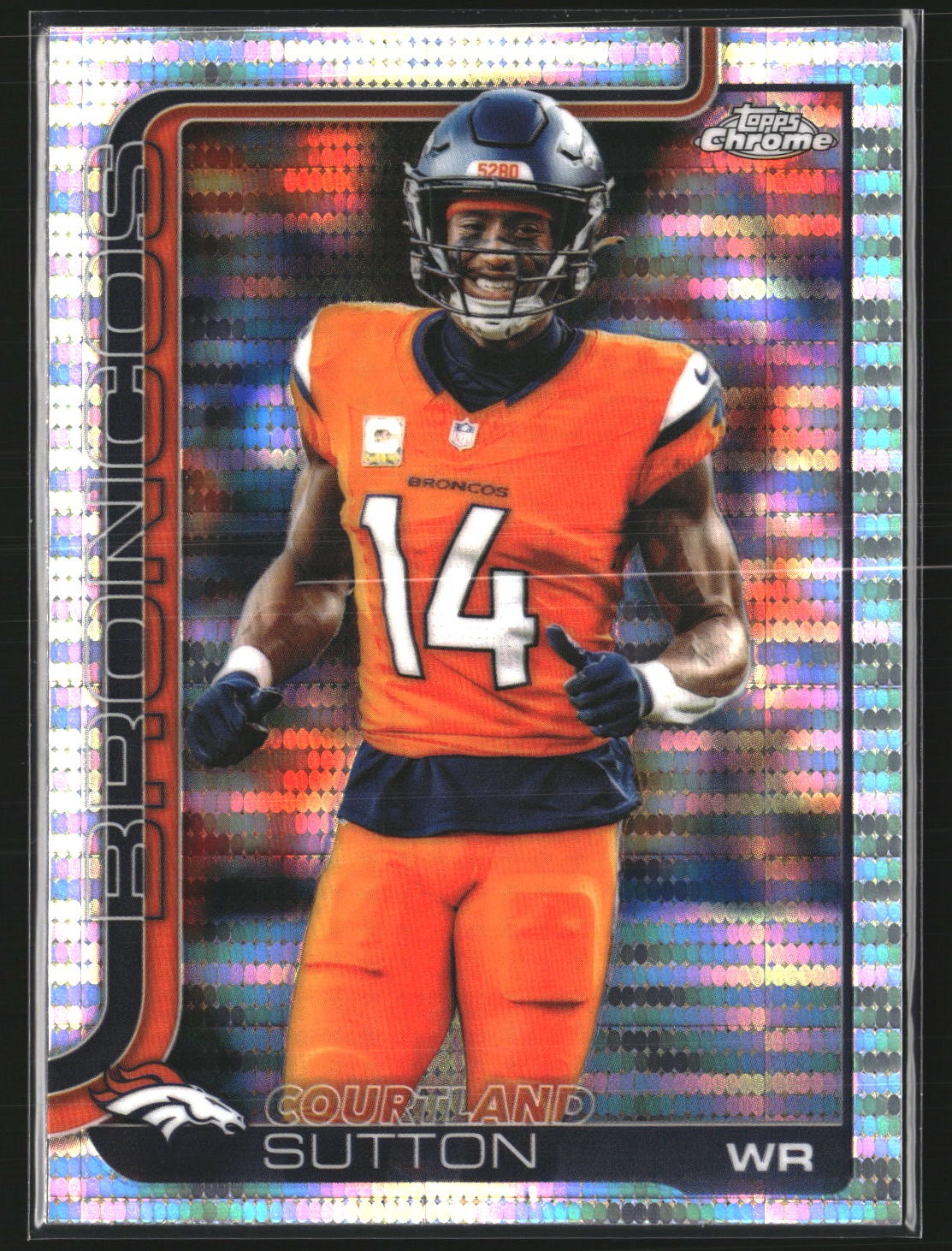 Courtland Sutton 2025 Topps Chrome 86 Pulsar Refractor Denver Broncos