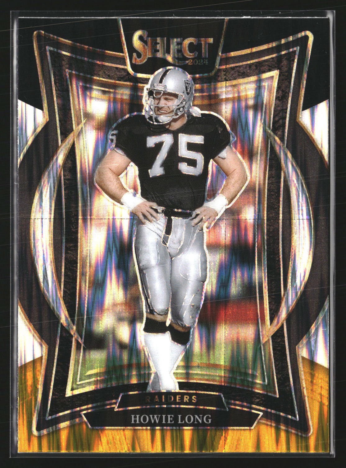 Howie Long 2024 Panini Select 60 Black & Gold Prizm Shock Los Angeles Raiders