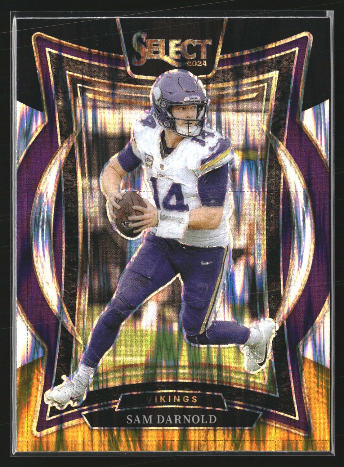 Sam Darnold 2024 Panini Select 92 Black & Gold Prizm Shock Minnesota Vikings