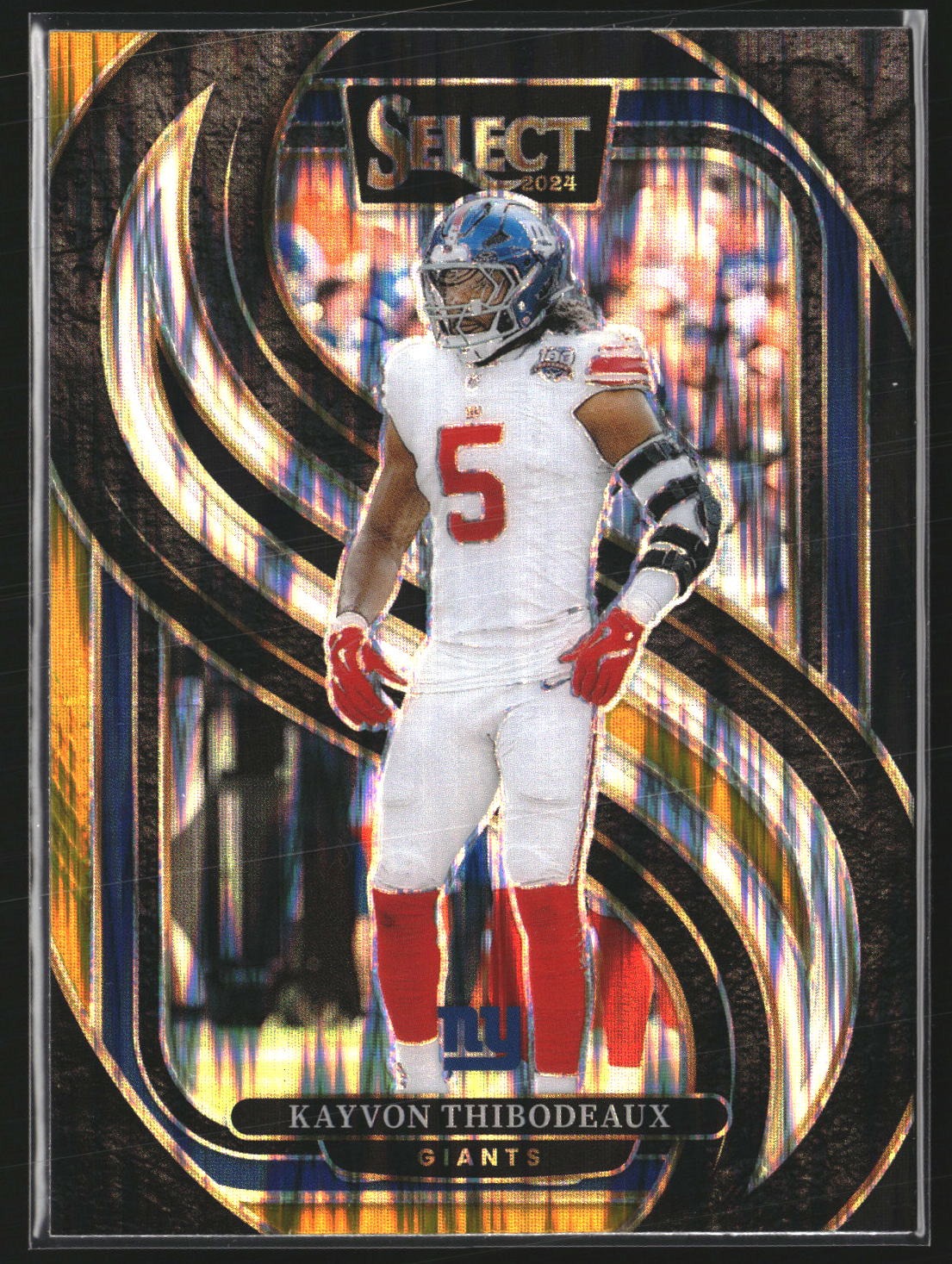 Kayvon Thibodeaux 2024 Panini Select 175 Black & Gold Prizm Shock New York Giant