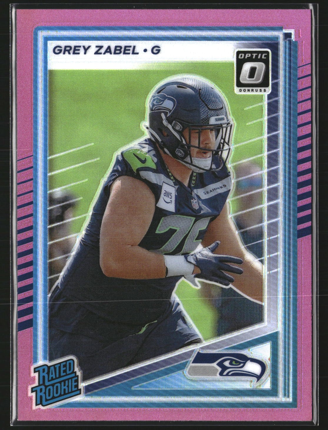 Grey Zabel 2025 Donruss 366 Optic Rated Rookies Preview Pink RC Seattle Seahawks