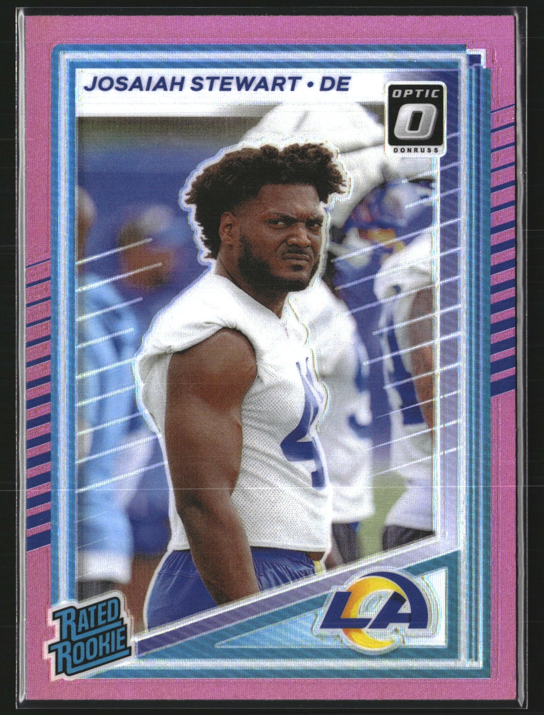 Josaiah Stewart 2025 Donruss 376 Optic Rated Rookies Preview Pink RC Rams