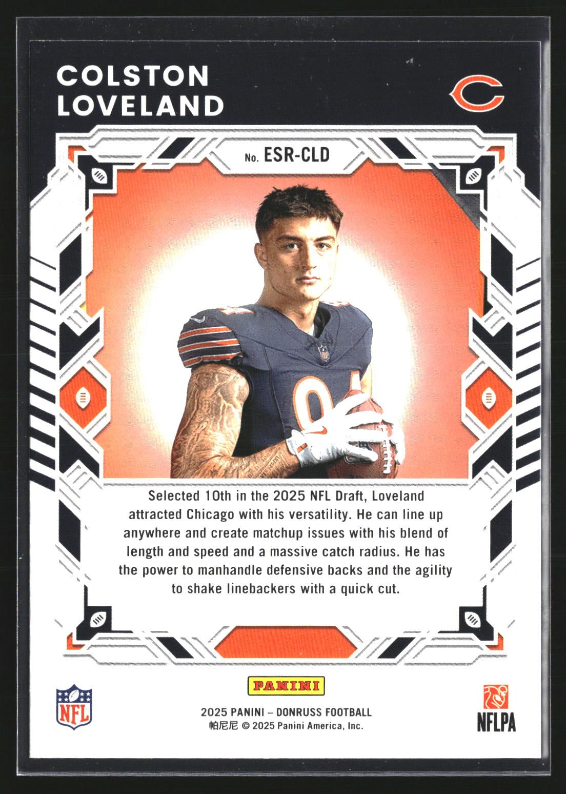 Colston Loveland 2025 Donruss ESR-CLD Elite Series Rookies Chicago Bears