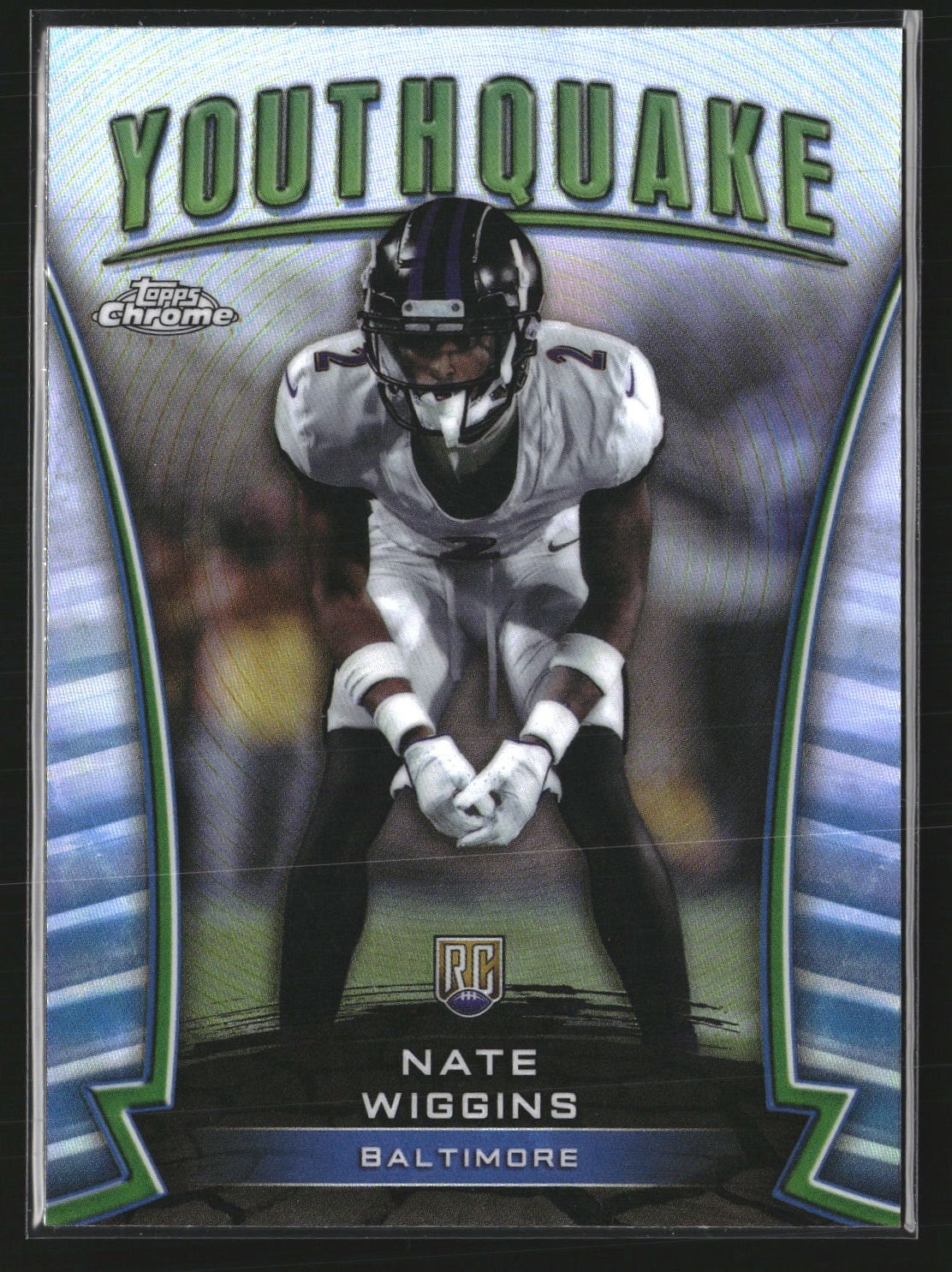 Nate Wiggins 2024 Topps Chrome Y-12 Youthquake Refractor Baltimore Ravens