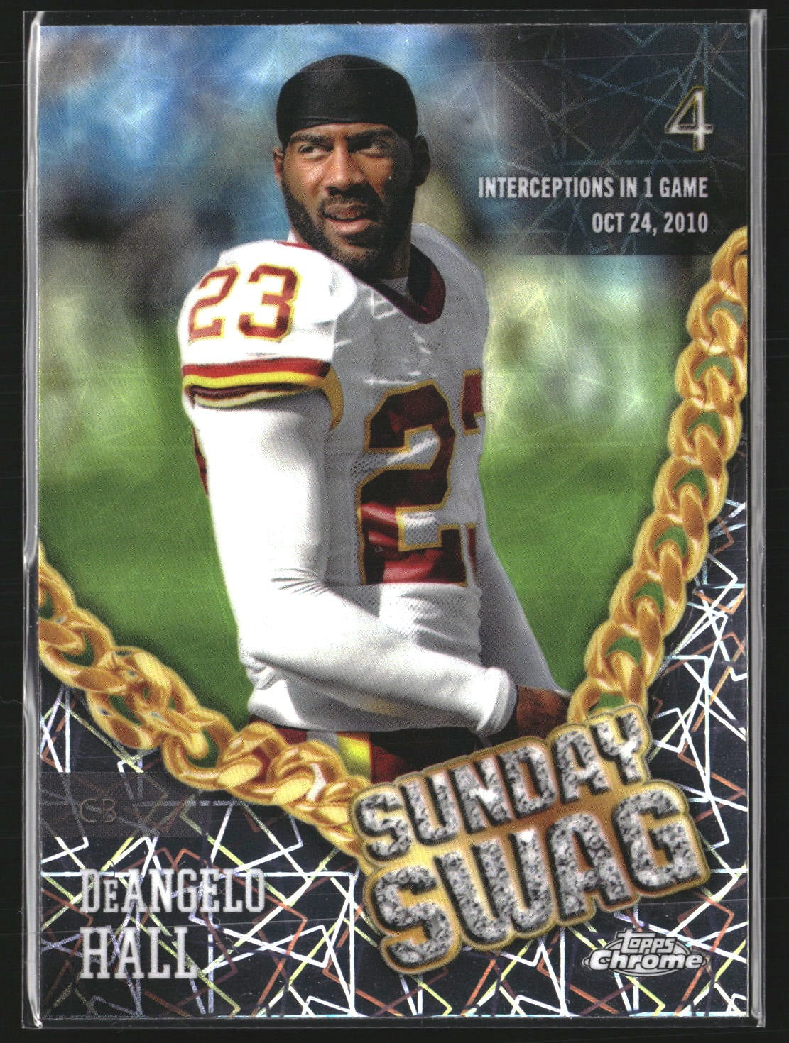 DeAngelo Hall 2024 Topps Chrome SS-23 Sunday Swag Lazer Refractor Redskins